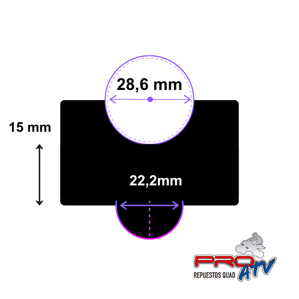 ADAPTADOR y ELEVADOR DE MANUBRIO SAISOKU DE 22,2 A 28,6mm (ELEV. 15mm)