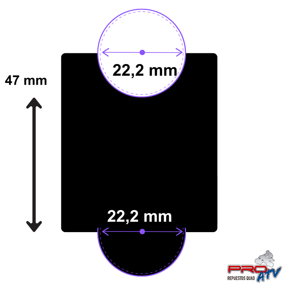 ELEVADOR MANUBRIO SAISOKU FINO 22,2MM (ELEVACION 47mm.)