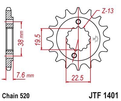 PIÑON 13 D JT LTR450/LTZ400