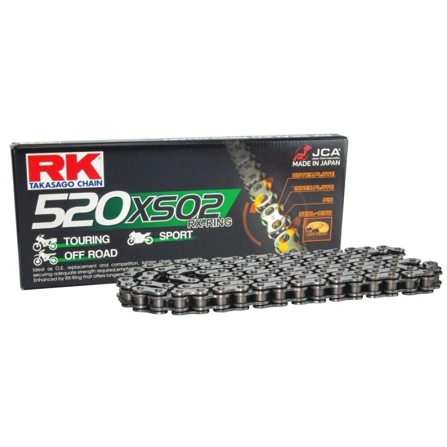 CADENA TRANSMISION RK XSO 520x120 TOURING C/ O RING RX PIN OFF ROAD Y SPORT C/Remache