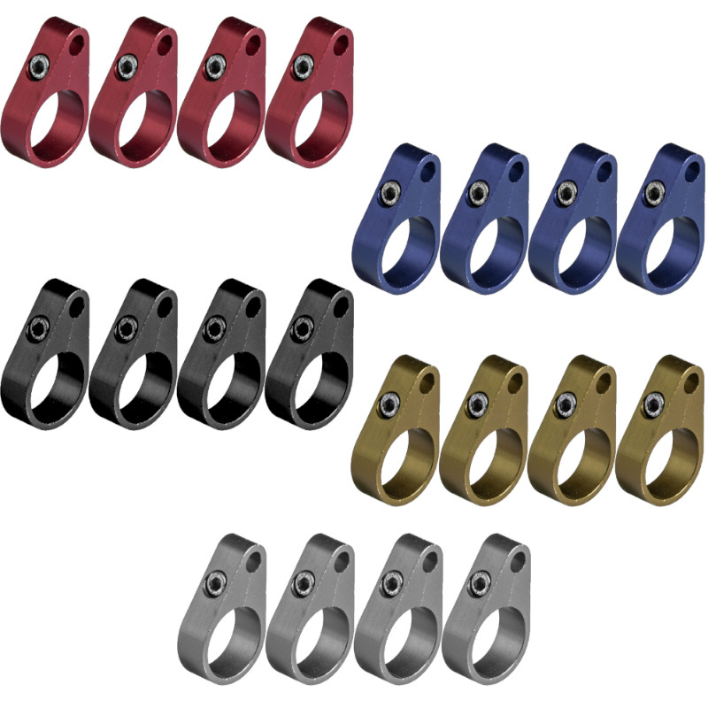 CLAMPS ALUMINIO SAISOKU LINEA DE FRENO AZUL (4 UNIDADES)