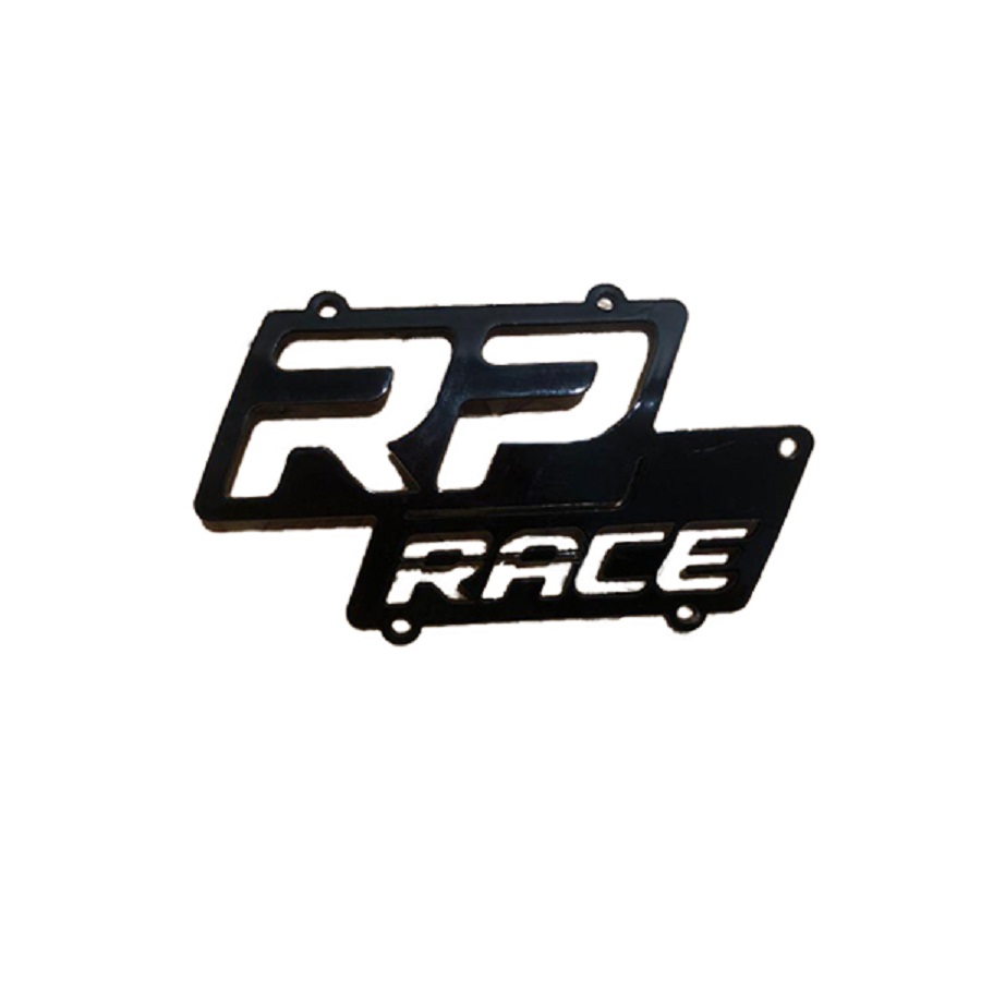 *RP RACE EMBLEMA ALUMINIO NEGRA PARA SILENCIADOR