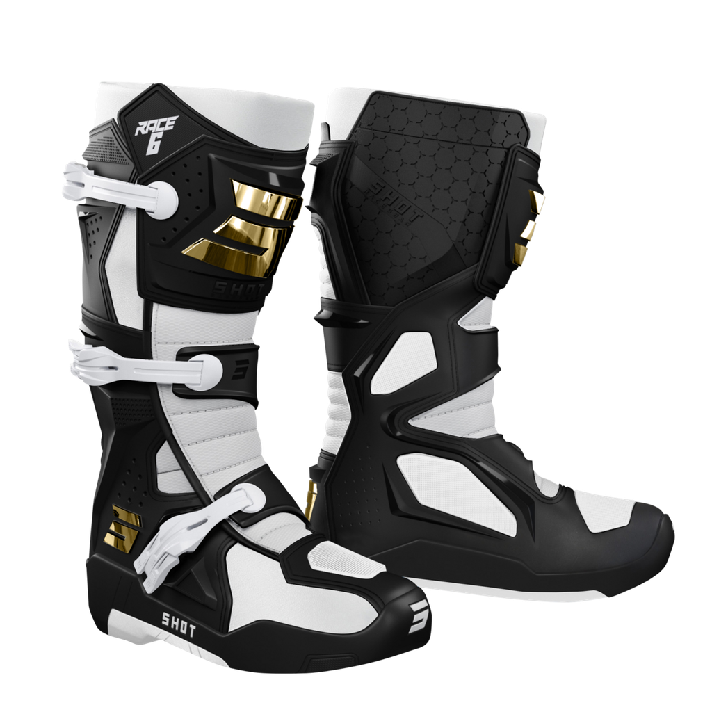 *BOTAS SHOT RACE 6 BLACK WHITE GOLD