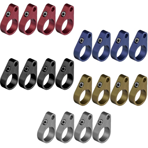 [CLF-013] CLAMPS ALUMINIO SAISOKU LINEA DE FRENO NEGRA (4 UNIDADES)