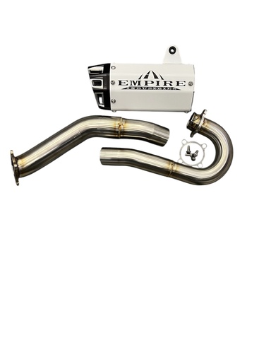 [EMP-YFZ-450-R-G2-BB-S-WH] *EMPIRE ESCAPE COMPLETO YFZ450R SHORTY 8" WHITE CAN / BLACK TIP G2