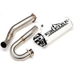 [EMP-YFZ-450-R-G2-BB-S-WH] EMPIRE ESCAPE COMPLETO SHORTY 8" YFZ 450R WHITE CAN / BLACK TIP G2