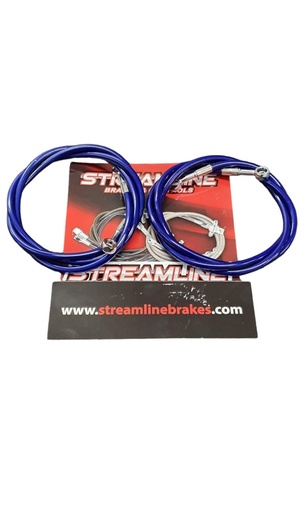 [YFZR-2F-1-B] LINEA DE FRENO STREAMLINE DELANTERA DOBLE AZUL +1