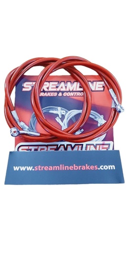 [YFZR-2F-1-R] *LINEA DE FRENO STREAMLINE DELANTERA DOBLE ROJA +1