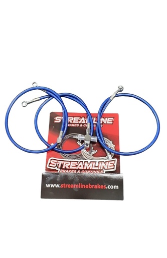 [YFZR-F-1-B] *LINEA DE FRENO STREAMLINE DELANTERA EN T AZUL