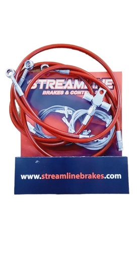 [YFZR-F-1-R] *LINEA DE FRENO STREAMLINE DELANTERA EN T ROJA
