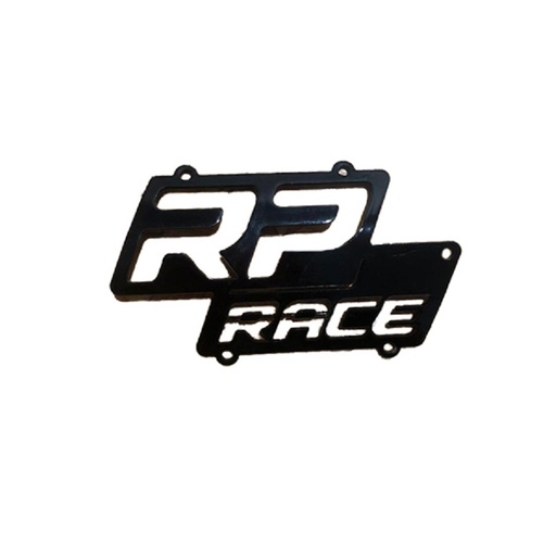 [RP004] RP RACE EMBLEMA ALUMINIO NEGRA PARA SILENCIADOR