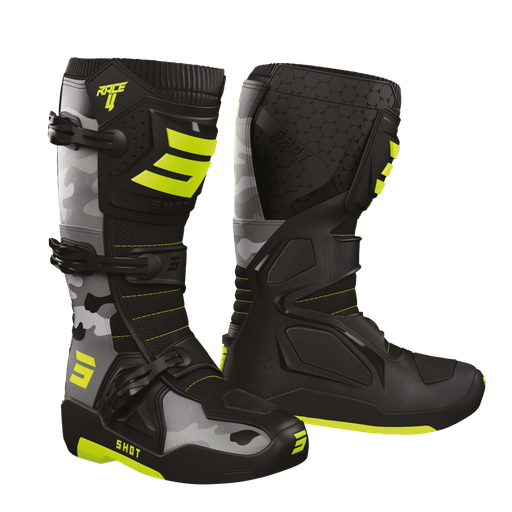 [A09-24C1-A01-45] *BOTAS SHOT RACE 4 CAMO NEON YELLOW 45