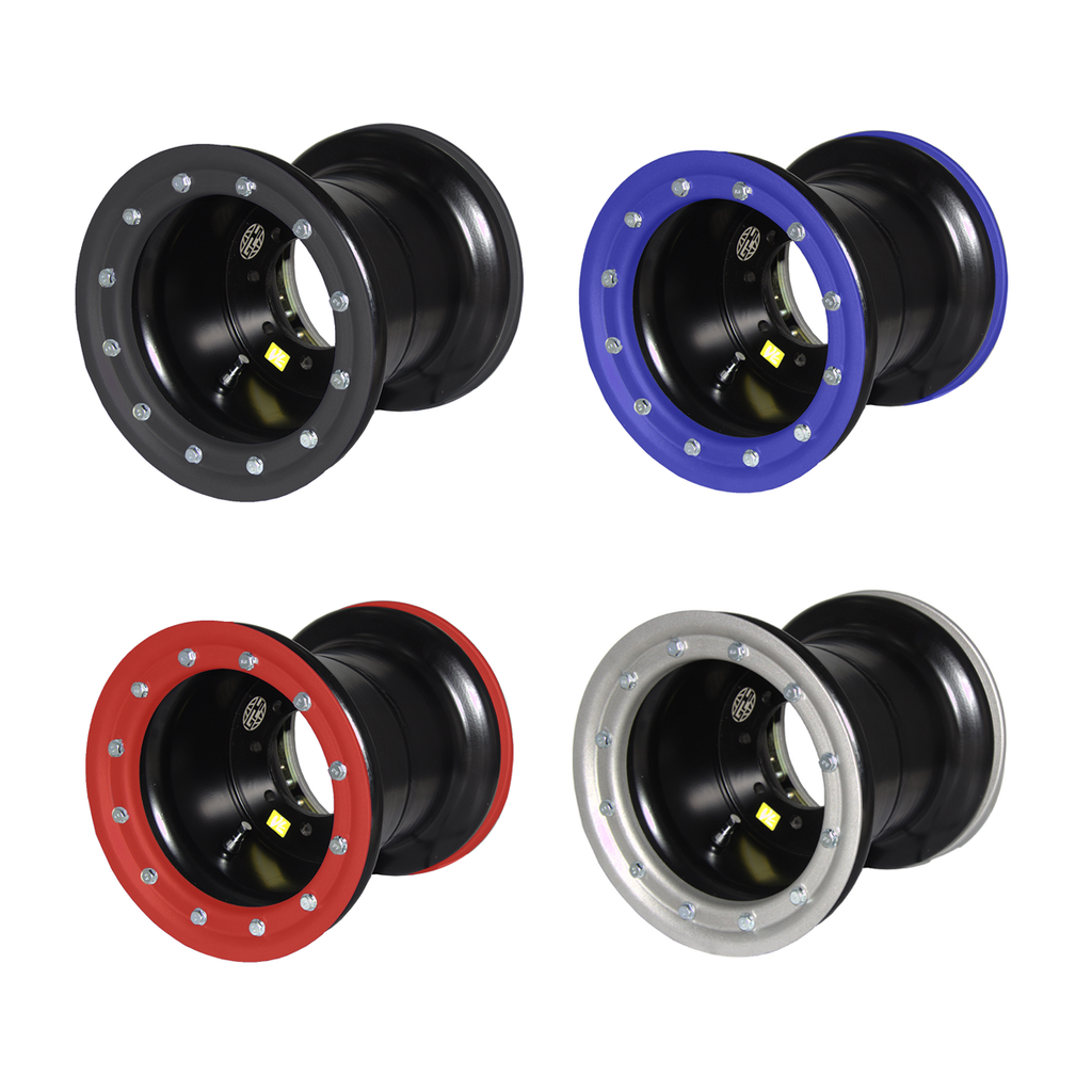 *LLANTA DOBLE PRENSA REAR 09"x09" 4+5 MULTIC. (C/ARO) ALUMINIO