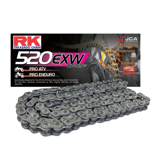 [520EXWx120L-CL] CADENA TRANSMISION RK 520EXWx120L-CL ATV/RALLY PREMIUM XW-RING CLIP