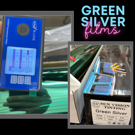 [Green Silver x metro] (X METRO) FILMS ESPEJADO GREEN VT11%-UVR88%-IRR93% 2Mil Thicknes 